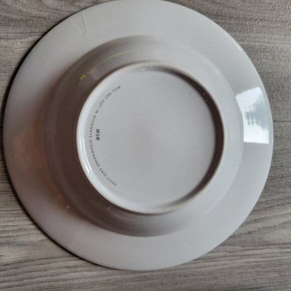 2 MSE Banded Floral Martha Stewart Blue Trim Orange Flower Soup Cereal Bowls - Picture 5 of 5